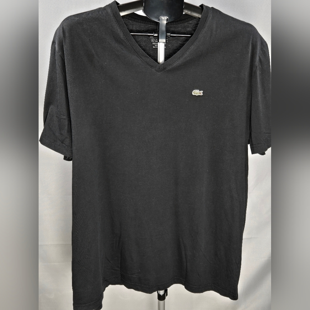 Men's Lacoste 100% Pima Cotton Elevated Basic Quiet Luxury V-Neck, Size 8/ XXL